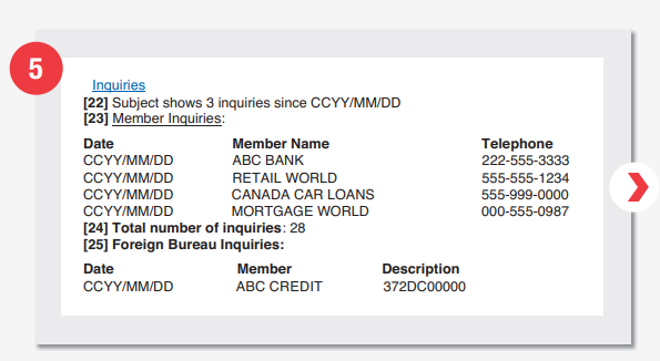 Equifax credit report extract