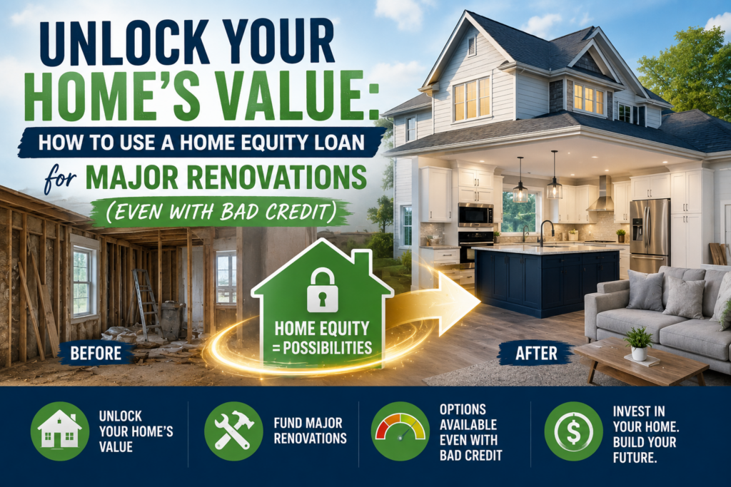 Unlock Your Home’s Value: How to Use a Home Equity Loan for Major Renovations (Even with Bad Credit)